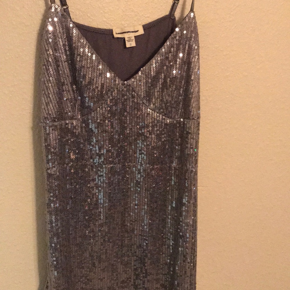 Shimmer silver tight fitting dress- Small